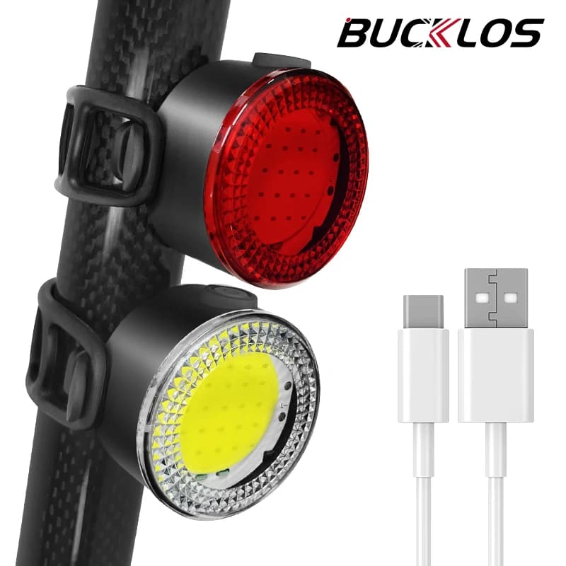 BUCKLOS 자전거 COB 라이트 세트 USB 충전 고가시성 후미등 500lm MTB 로드 바이크 라이트 램프 사이클링 액세서리