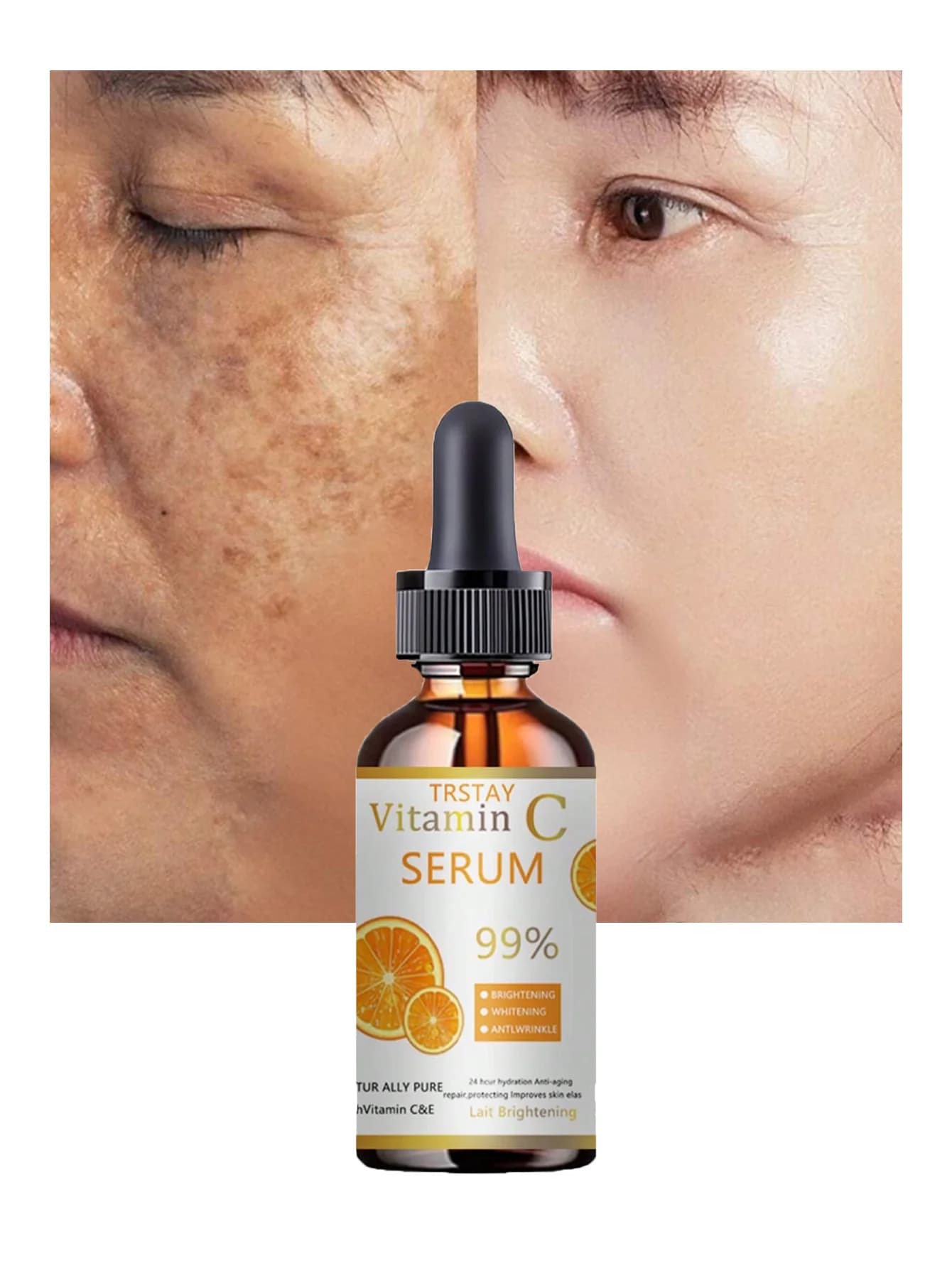Moisturizing anti aging serum for fine lines and dry lines reduction spot lightening essence liquid nourishes smooth glossy skin