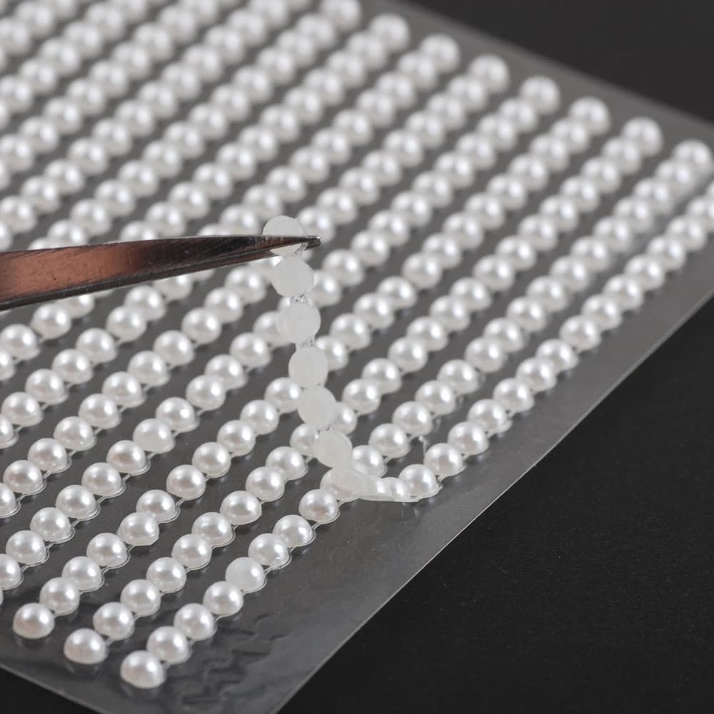 파티 DIY 데코 아크릴 모조진주 스티커 3~6mm 셀프접착 라인스톤 스티커