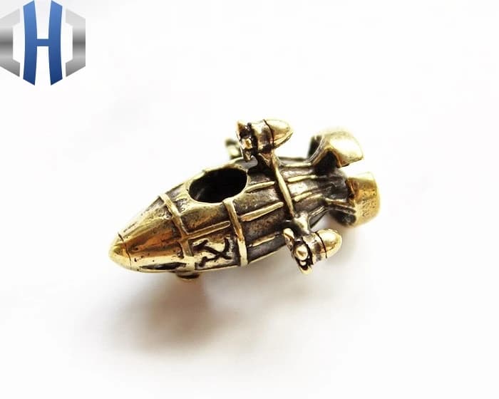Brass Red Police Kirov Airship Pendant Buckle Knife Beads EDC Lanyard Pendant Paracord Beads