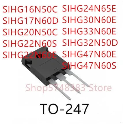 SIHG 시리즈 MOSFET 트랜지스터 10개 N50C/N60E