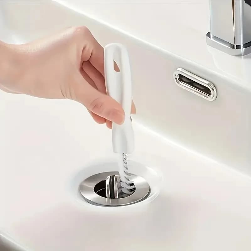 45cm 배수구 막힘제거 브러시 스프링 강모 파이프 청소도구 주방 싱크대용