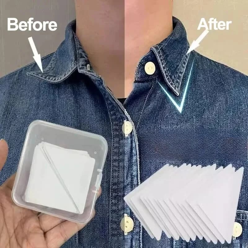 Shirt Polo Shirt Collar Paste Collar Shape Paste Triangle Collar Brace Without Curling Fixed Paste Collar Shape Paste