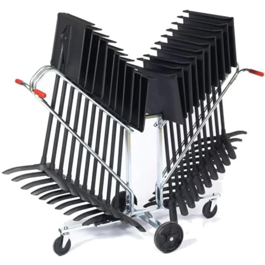 NPS Modern Steel Metal Dolly for 20 Melody Music Stands in Zinc Silver