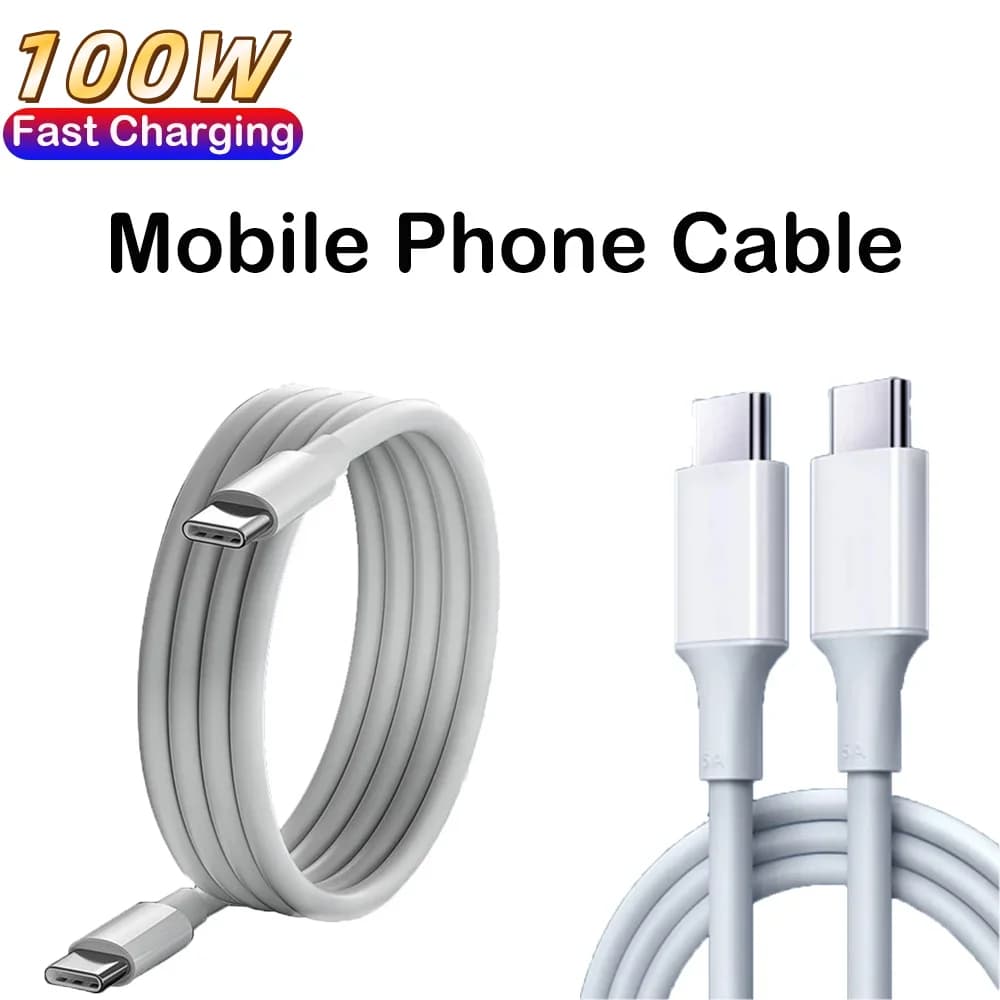 PD 100W 고속 충전 데이터 케이블 휴대용 C타입 퀵차지 3.0 데이터 라인 휴대폰 액세서리 (화웨이, 삼성, 샤오미, 아이폰 15 호환)