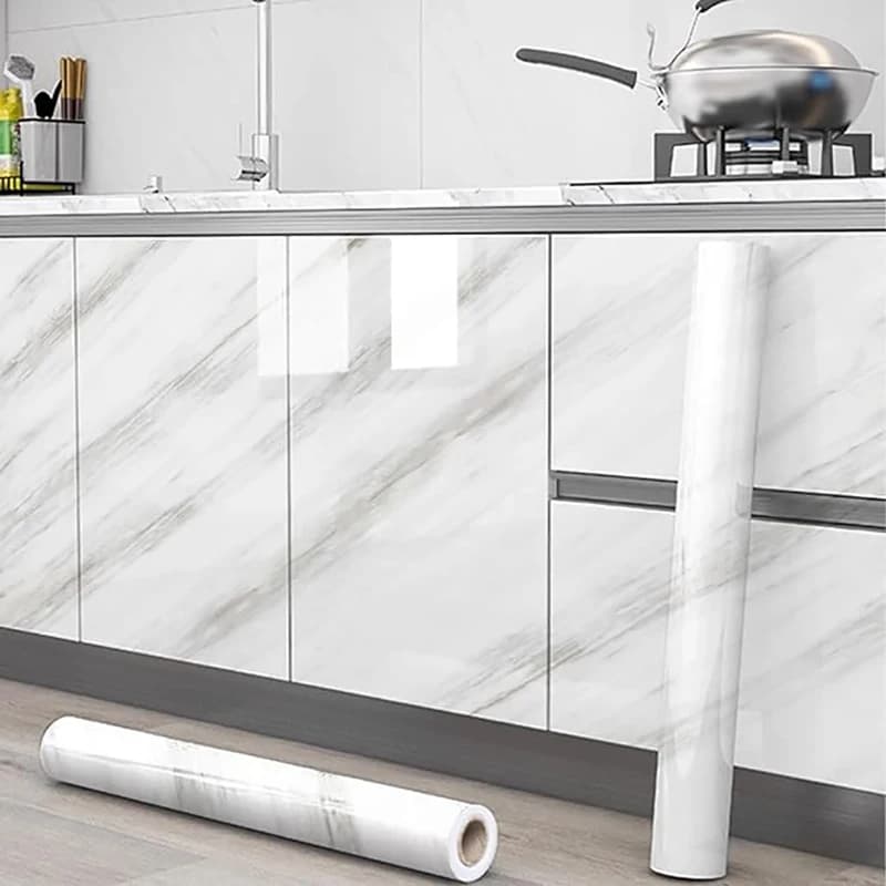 Kitchen Pearlescent Film Waterproof Wallpaper PVC Room DIY Self-adhesive Wall Stickers Wardrobe Kitchen Furniture Wall Stickers