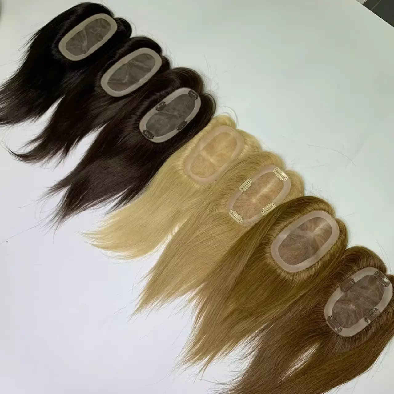 MONO 베이스 헤어 토퍼 3x5인치 여성 가발 자연스러운 부분가발