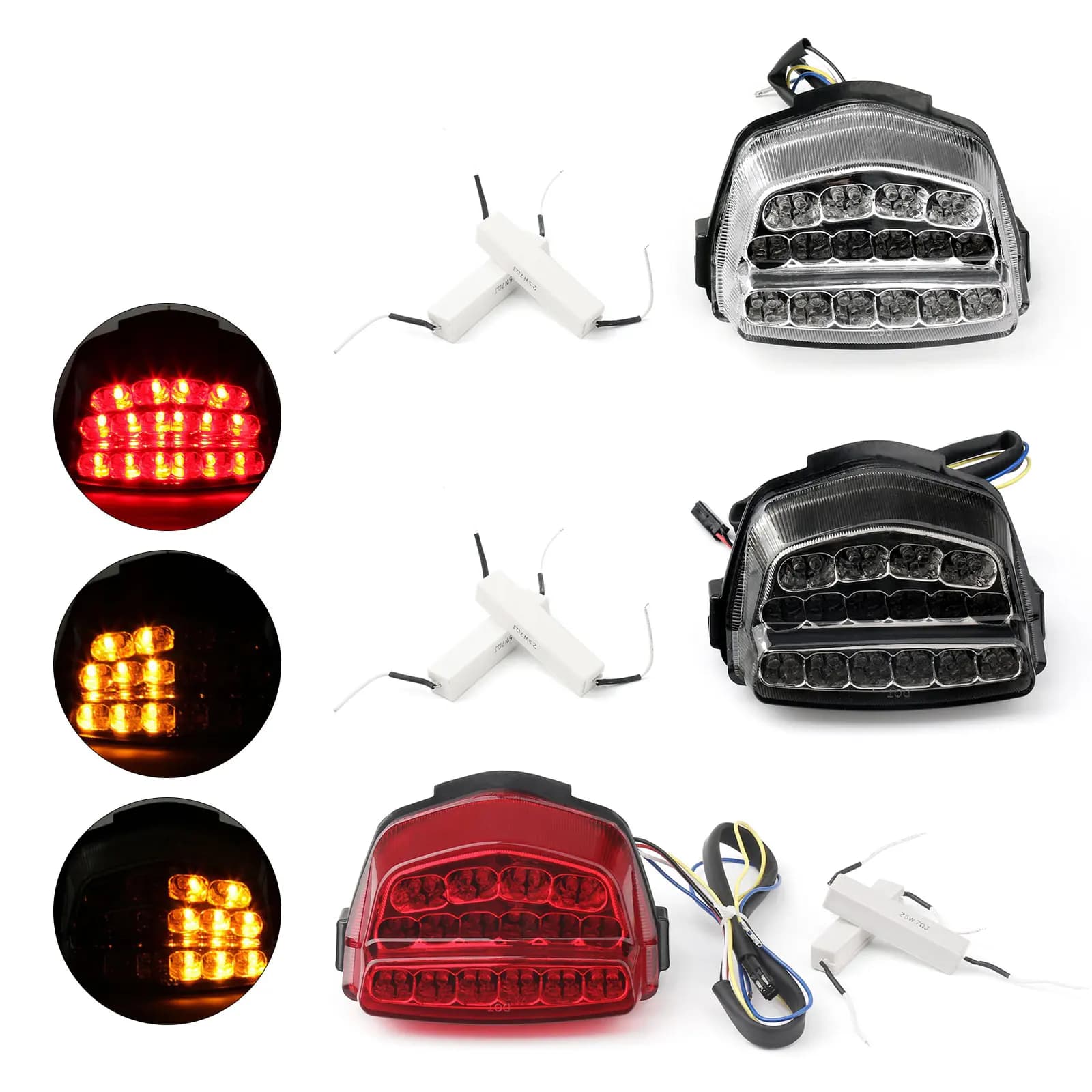 혼다 CBR1000RR 2008-2012 일체형 LED 방향지시등 클리어 테일라이트