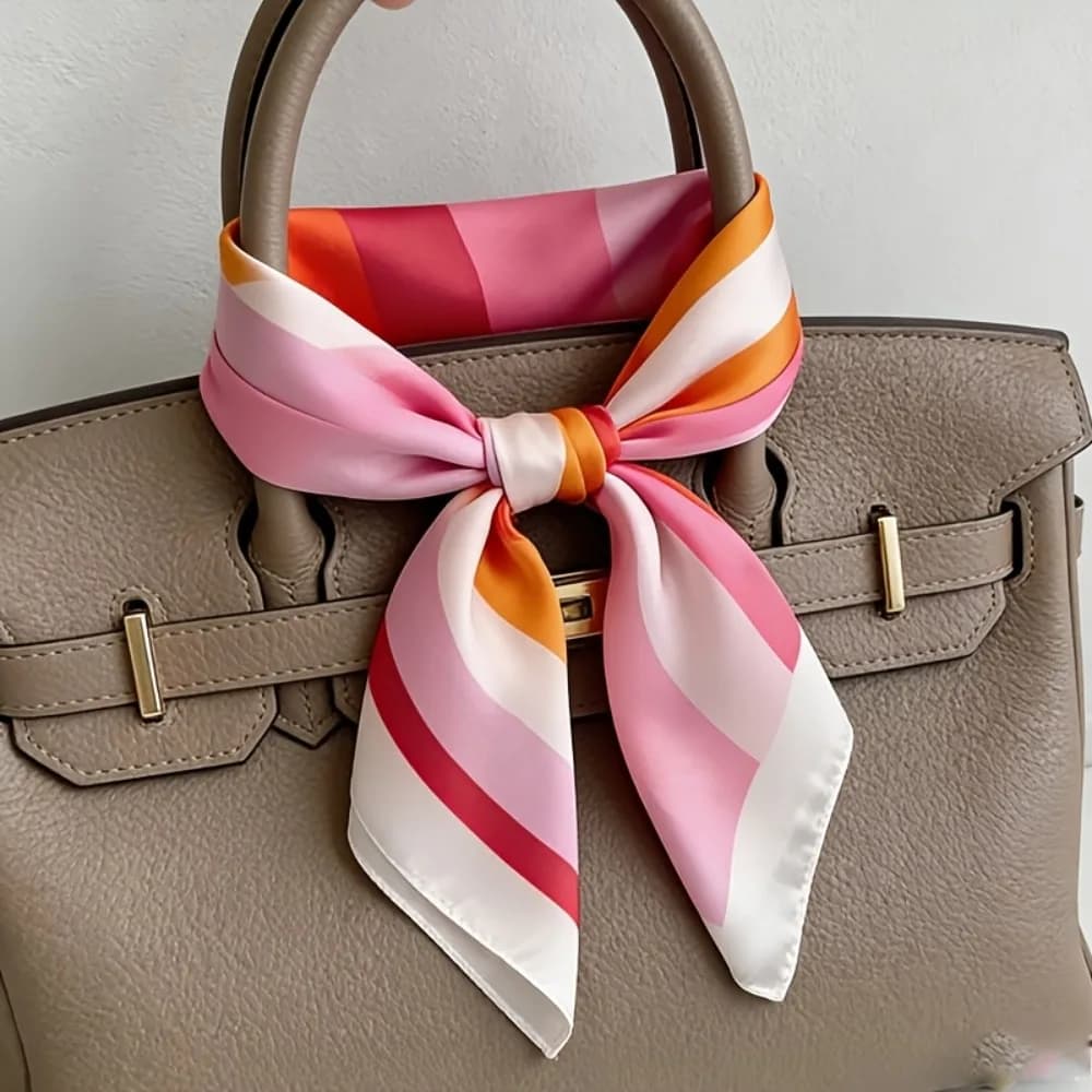 1pc Women's & Unisex Mulberry Silk Scarf - Clear Satin Windproof Headscarf Suitable for Holidays, Travel, Hairband Acces