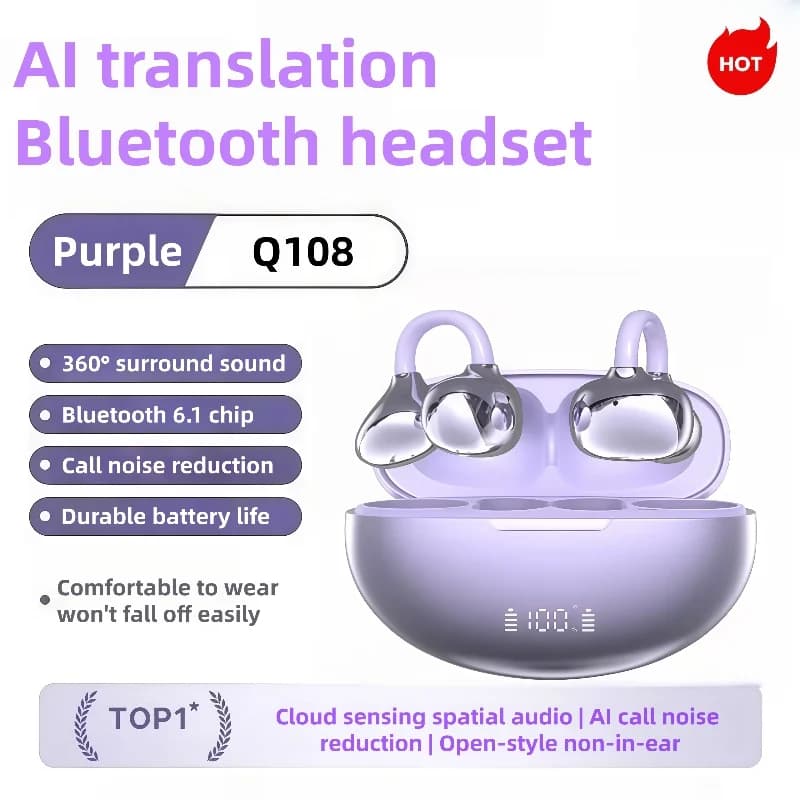 Q108 AI 번역 무선 이어폰 블루투스 6.0 노이즈리덕션 HIFI