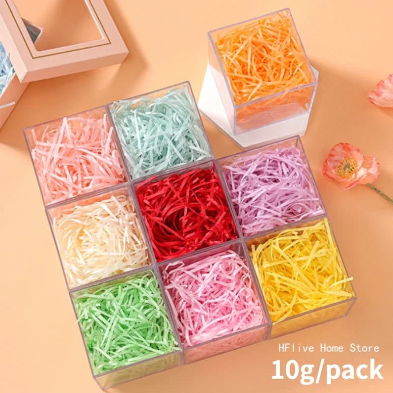 Multicolored Shredded Crinkle Paper Strands Shredded Crinkle Confetti DIY Gift Box Filling Party Wedding Decor Gift Bag Candy