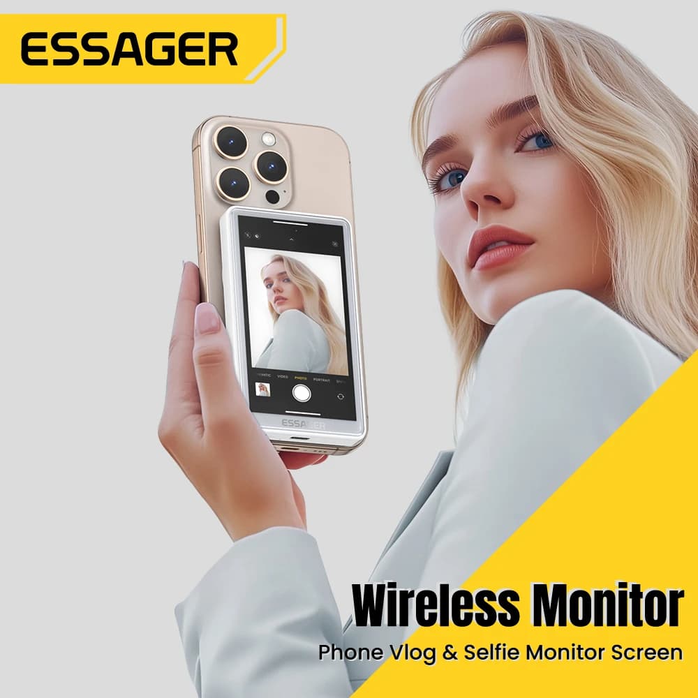 ESSAGER 마그네틱 스마트폰 셀카 모니터 후면카메라 브이로그 라이브