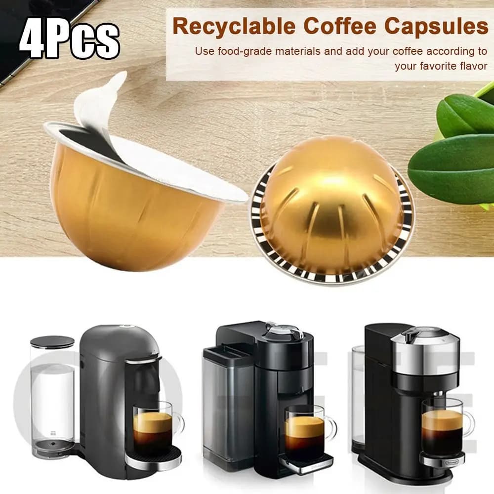 40/80/150/230ml Reusable Portable Sealed Tin Foil Cup Refillable Coffee Capsule Pod For Nespresso Vertuoline For Vertuo Next