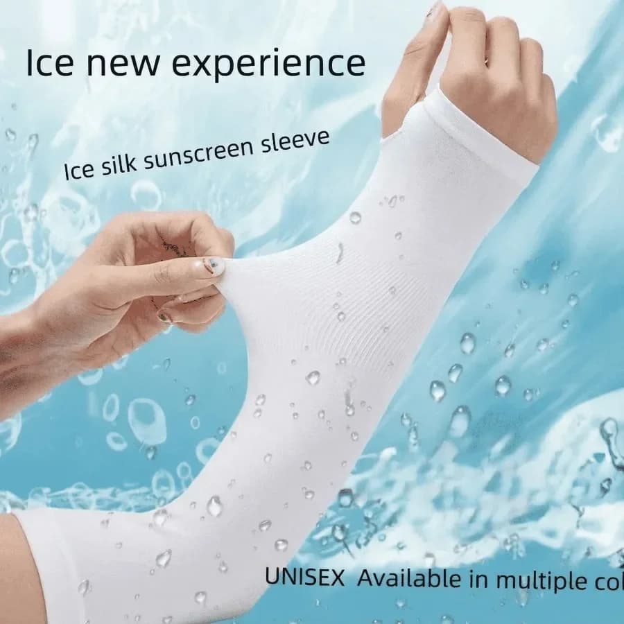 1PC Ice Silk Arm Sleeve, Breathable UV Protection Arm Cover for Cycling, Driving & Summer Outdoor Use