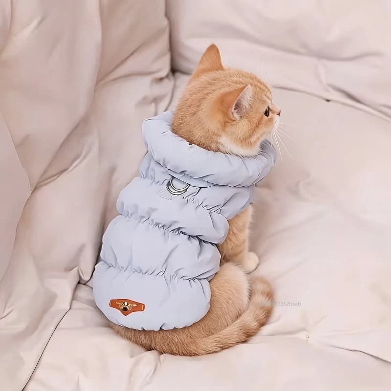 부드럽고 따뜻한 고양이 옷 겨울 패딩 강아지 고양이 및 개 코트 재킷 소형 중형견 치와와 프렌치 불독 조끼 애완동물 의류