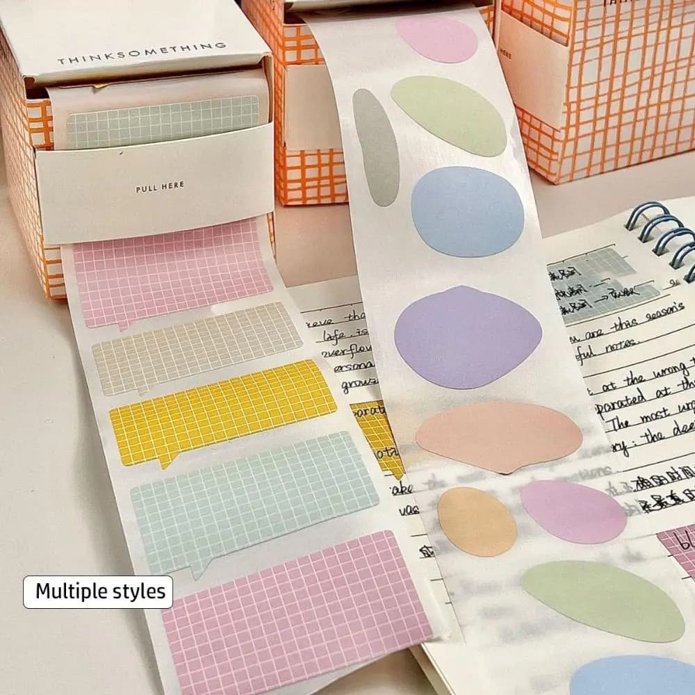 100PCS/Set Pull-out Memo Pad Creative Sticky Note Full Adhesive Labels Stickers DIY Scrapbook Sticker Student Tearable Notepad