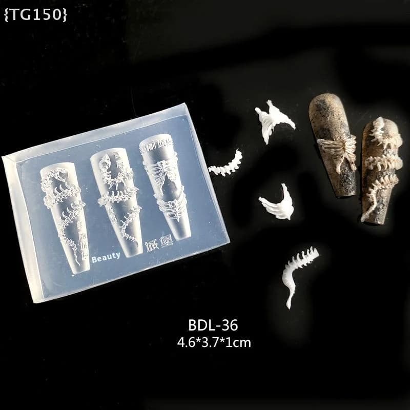 3D 뱀뼈 네일아트 실리콘 몰드 템플릿