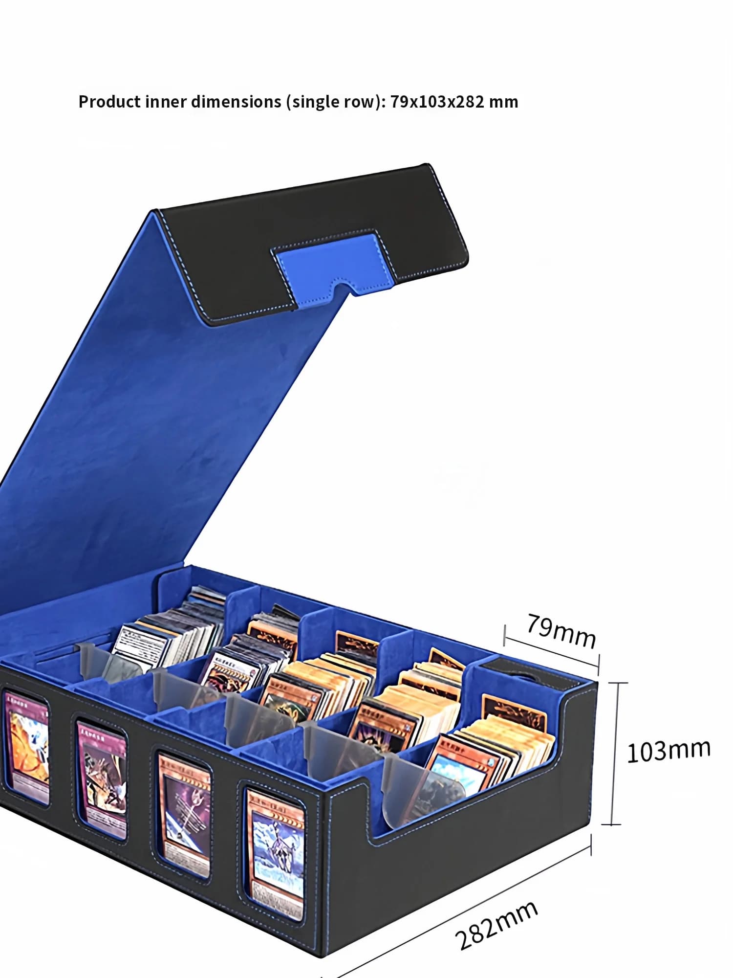 Multi‑Compartment PU Leather TCG Card Storage Box Window‑View Large‑Capacity Organizer for Gaming Trading Card Collections