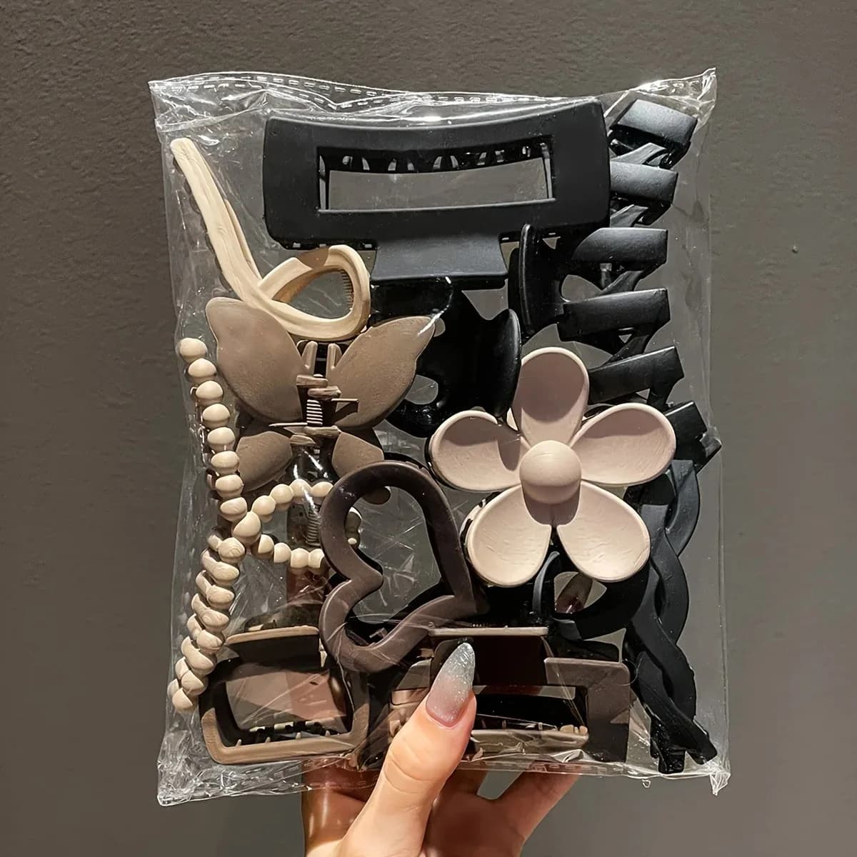 11개 여성용 고급 무광 샤크 클립 세트 뒷머리 헤어 액세서리 우아한 헤어드레싱 헤드웨어