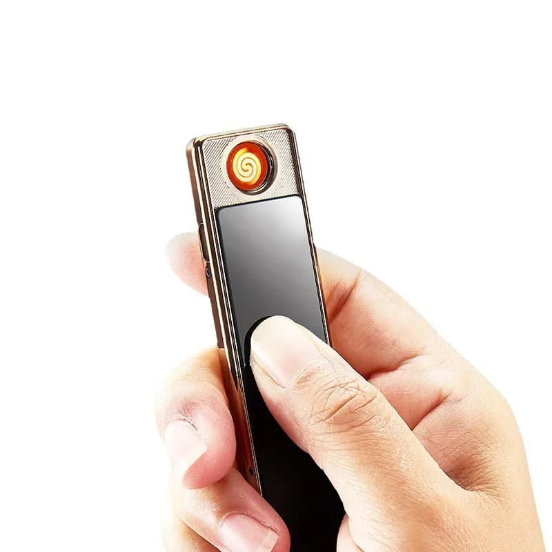 미니 방풍 USB 충전식 라이터 터치 금속 전자 Flameless 라이터 담배 시가 액세서리 남자 가제트 선물
