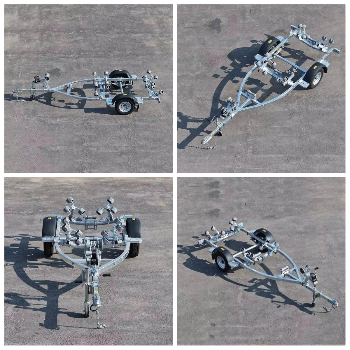 3.65m Grey Soft Roller Boat Trailer for Easy & Loading | 12ft Marine Trailer