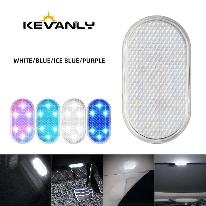 LED 터치 라이트 미니 무선 자동차 인테리어 조명 자동 지붕 천장 독서 램프 트렁크 보관함 USB 충전