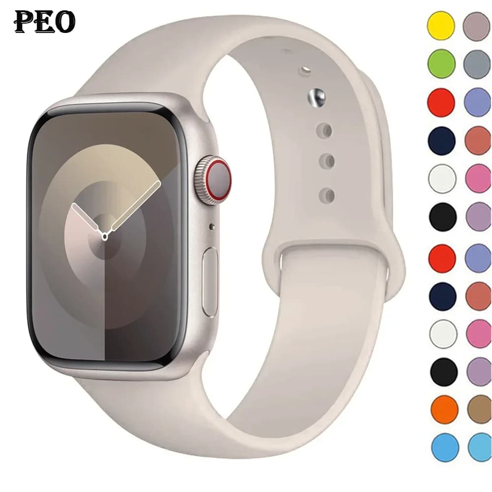 Apple Watch 실리콘 스포츠 밴드 44/45/41/40/49mm 시리즈 11~4 SE 울트라2/3