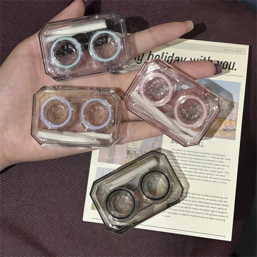 Portable Lens Case Portable Dual Contact Lens Box Contact Lens Case Leak-Proof For Makeup Kit Compact Storage Portable Storage