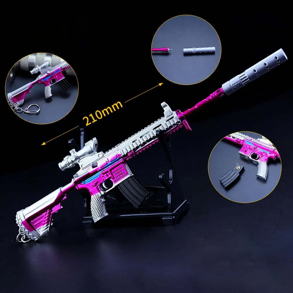 21cm M416 소총 합금 모형 키링 메탈 펜던트 액션피규어 장식 완구