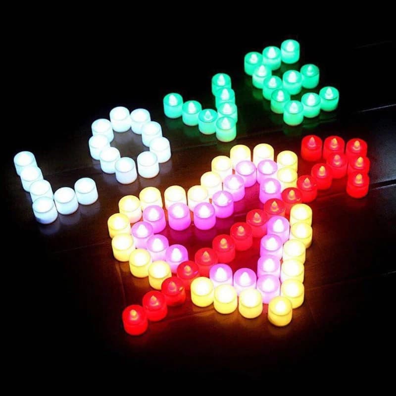 전자 캔들 웨딩 생일 파티 프로포즈 분위기 장식 무염 LED 캔들