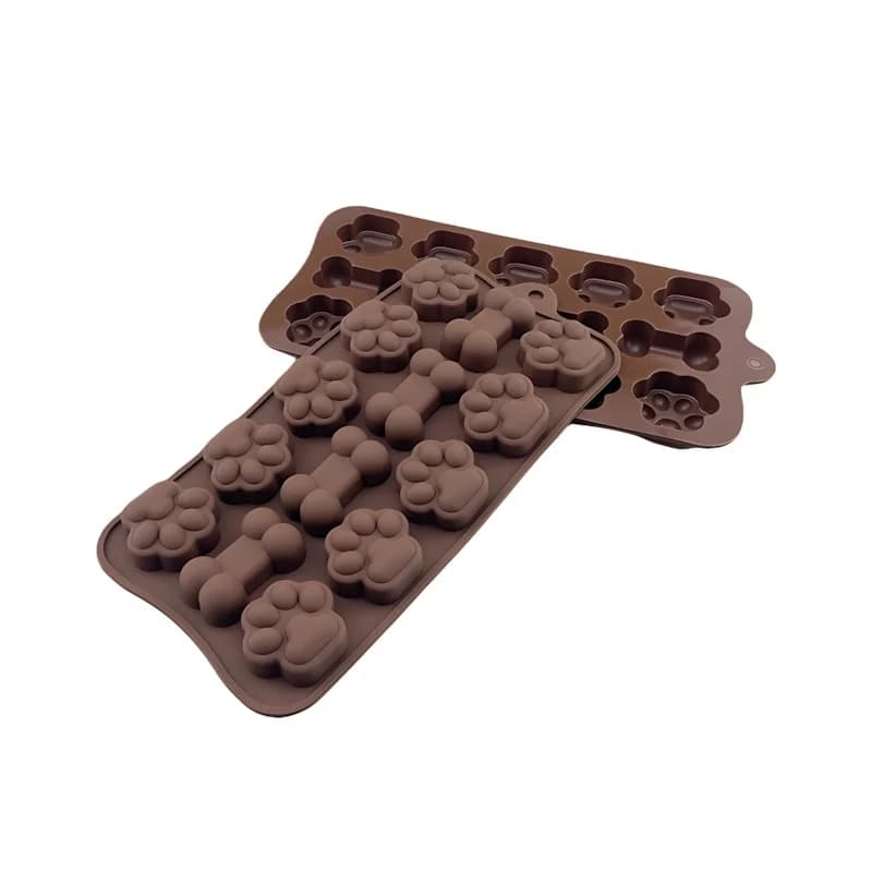 반려동물 발바닥 뼈다귀 실리콘 몰드 식품용 초콜릿 캔디 21x10.2cm