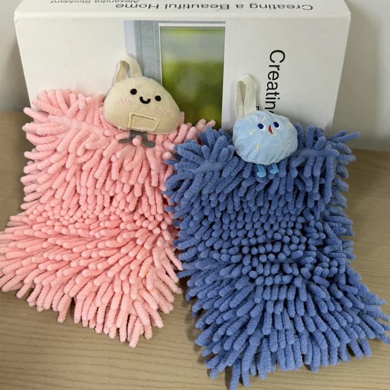 Cute Blue Hand Towel with Cat Topper: Super Soft & Absorbent. A Festive & Practical Christmas or Birthday Gift for Any Home!