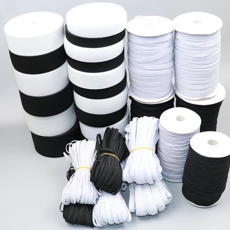 5 meters 3/6/9/12/15/25/30/35/40MM White/black Nylon Highest Elastic Bands Garment Trousers Sewing Accessories DIY