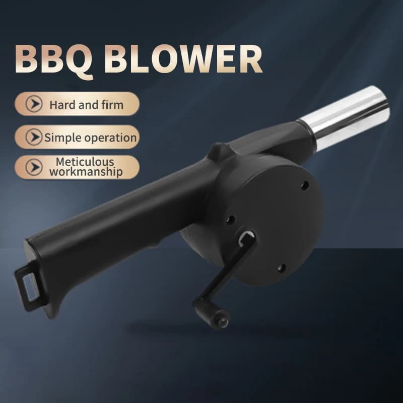 BBQ 수동 핸드크랭크 송풍기 휴대용 캠핑 숯불 점화 송풍팬
