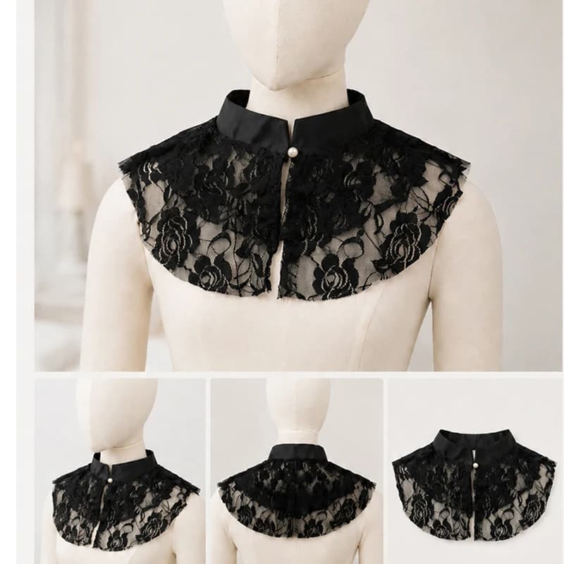 Elegant Lace Floral False Collar shawl Women Stand Collar Detachable Shirt Collar Sweater Dress Neck Decoration Accessories