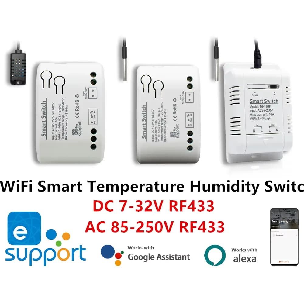 스마트 와이파이 온도조절기 eWelink RF433 10A 알렉사 구글홈