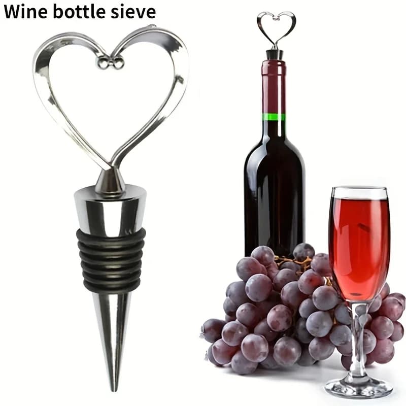 2/4Pcs Heart Shape Wine Stoppers Elegant 6-Line Sealing Design Reusable Bottle Sealers for Wine Preservation Kitchen Bar