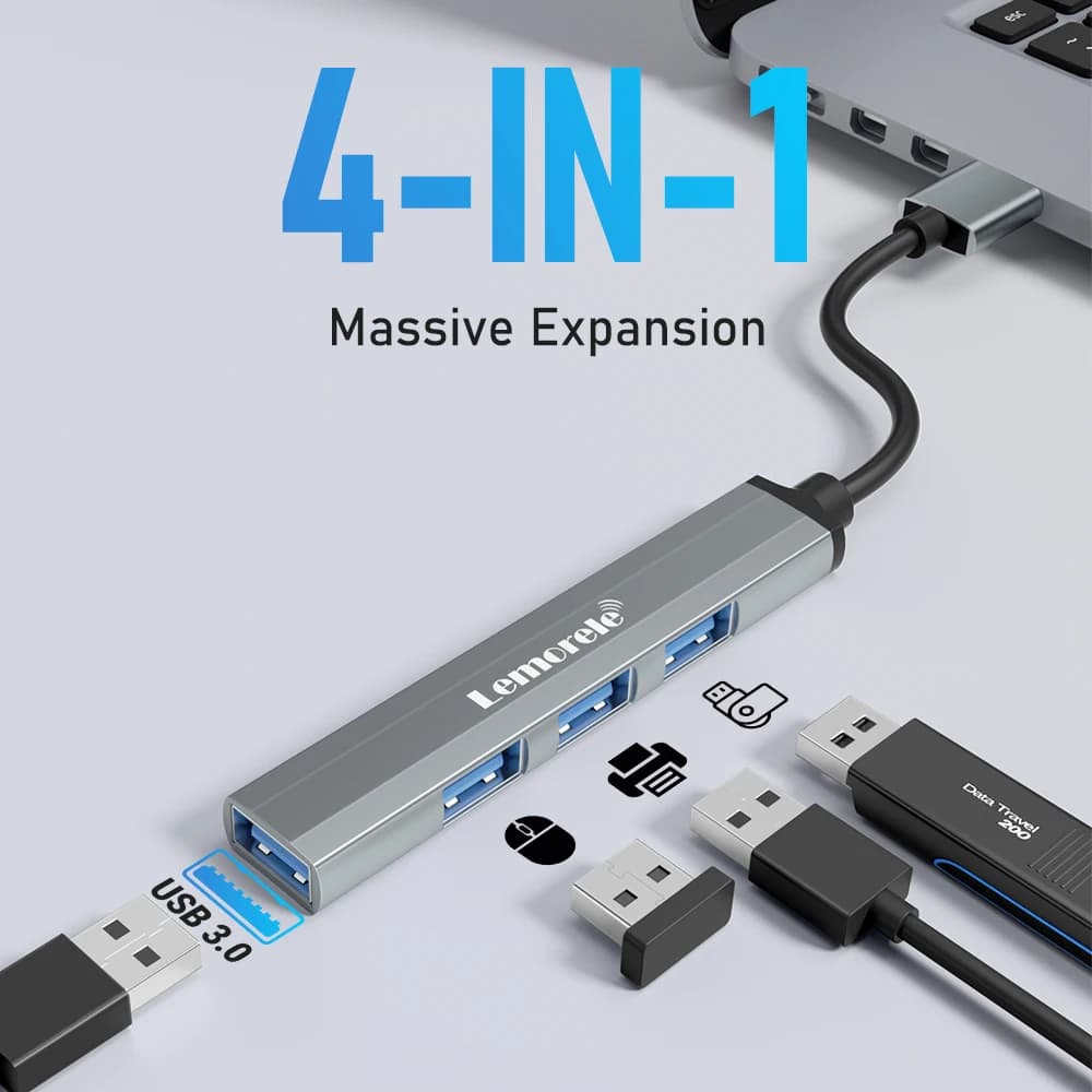 Lemorele 120cm USB 3.0 4포트 OTG 허브