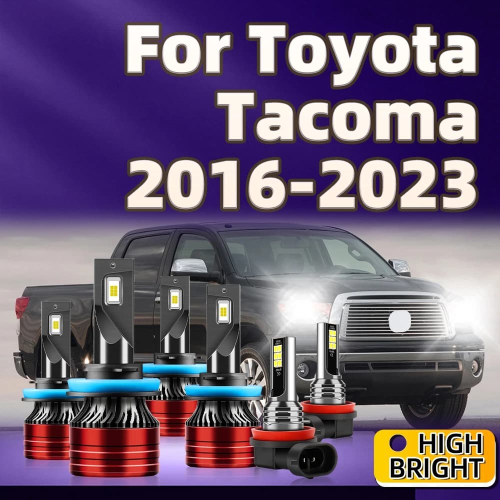 2/4/6Pcs 180W Led 30000LM Headlight H11 H9 Turbo Fog Lamp For Toyota Tacoma 2016 2017 2018 2019 2020 2021 2022 2023