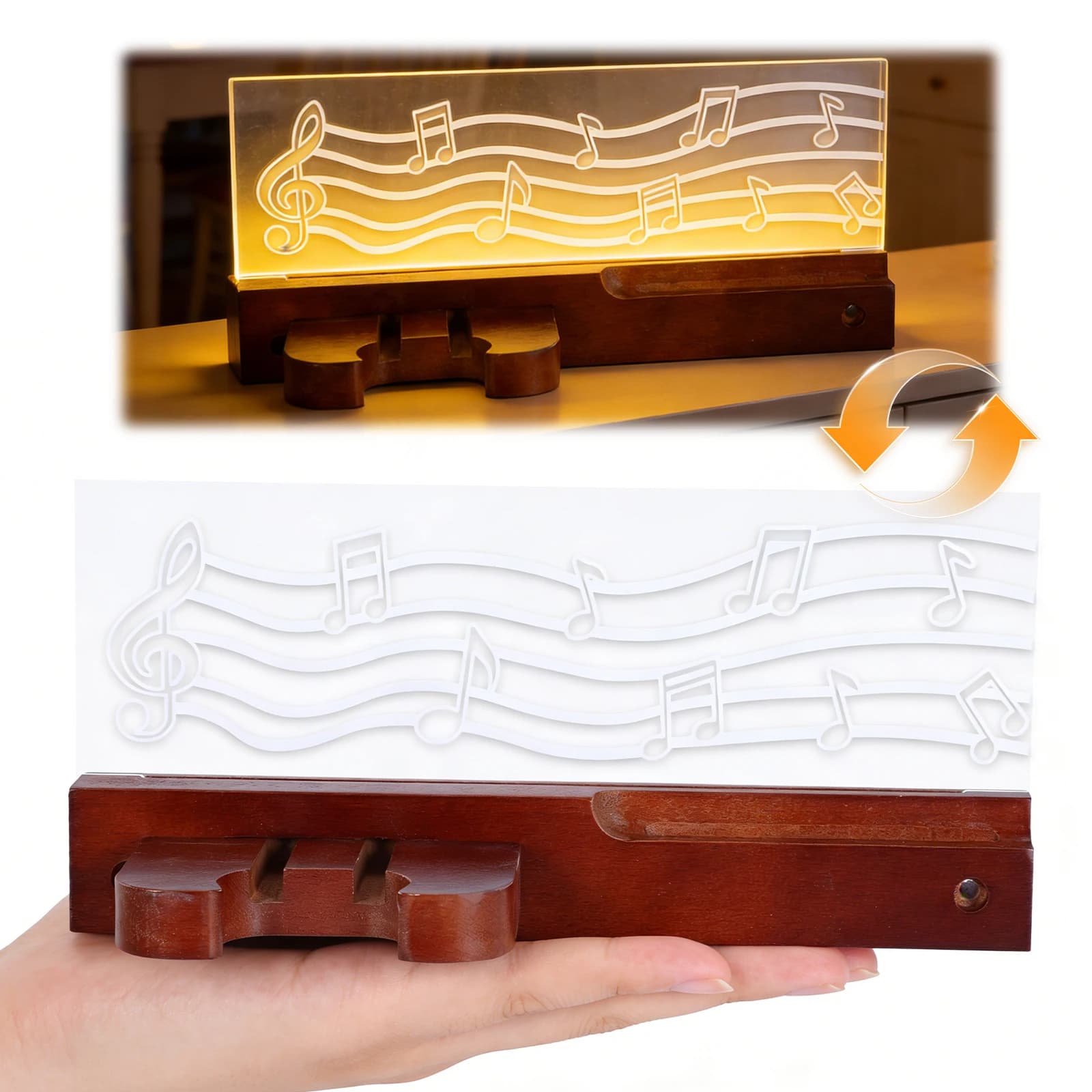 LED Acoustic Guitars Storage Stand with Shelf & Pick Holder Creative Guitar Hanger Multi-Purpose Gifts for Music Lover Player