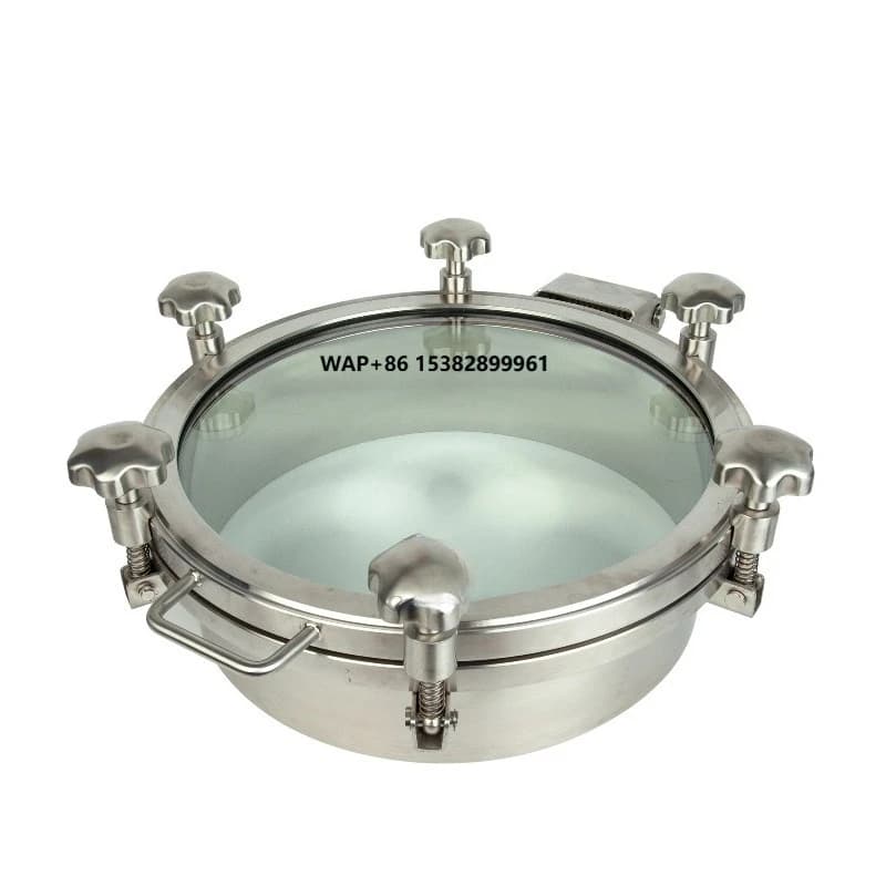Sanitary Manway Flange 400MM Manhole With Glass Tank Hatch Distilllery Use Stainless Steel SS304 Pressure Round Manhole Cover