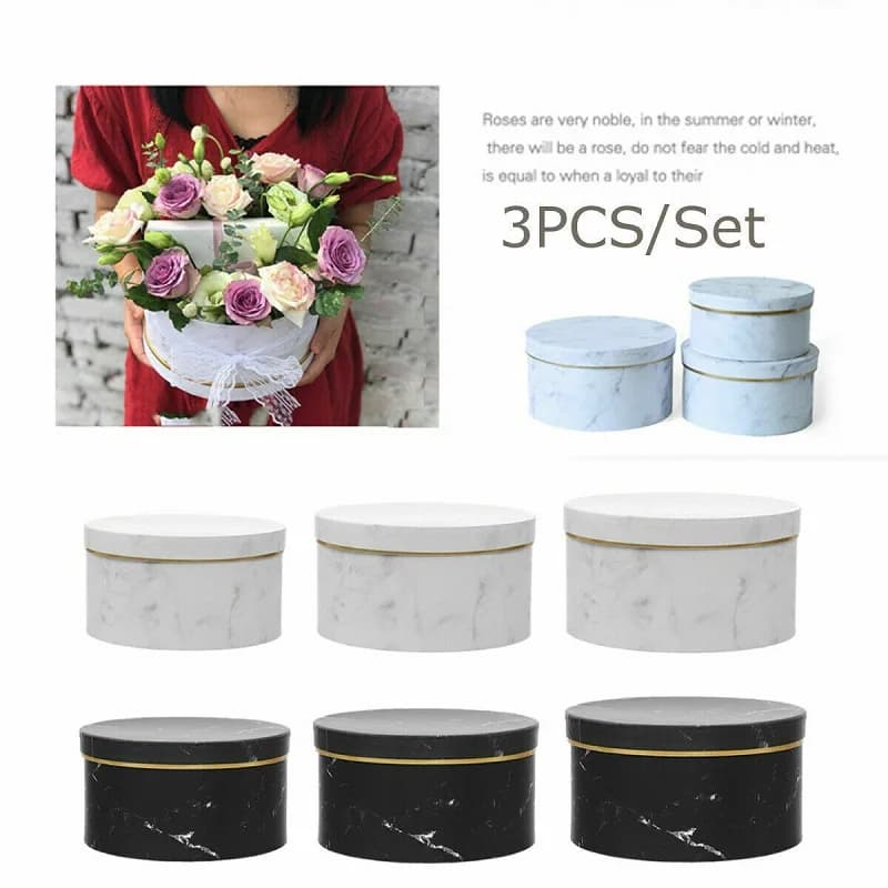1/3Pcs Florist Hat Boxes Flower Bouquet Plant Living Vase Gift Box Wedding Florist Packing Box For Valentine's Day Gift