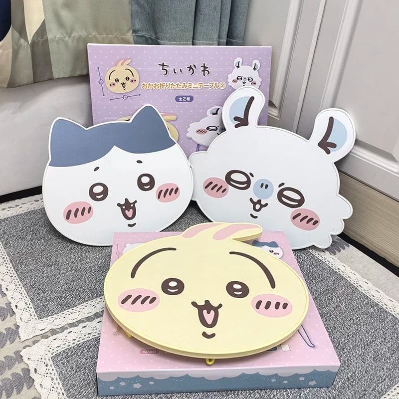 치이카와 접이식 사이드 테이블 하치와레/우사기 침대 트레이