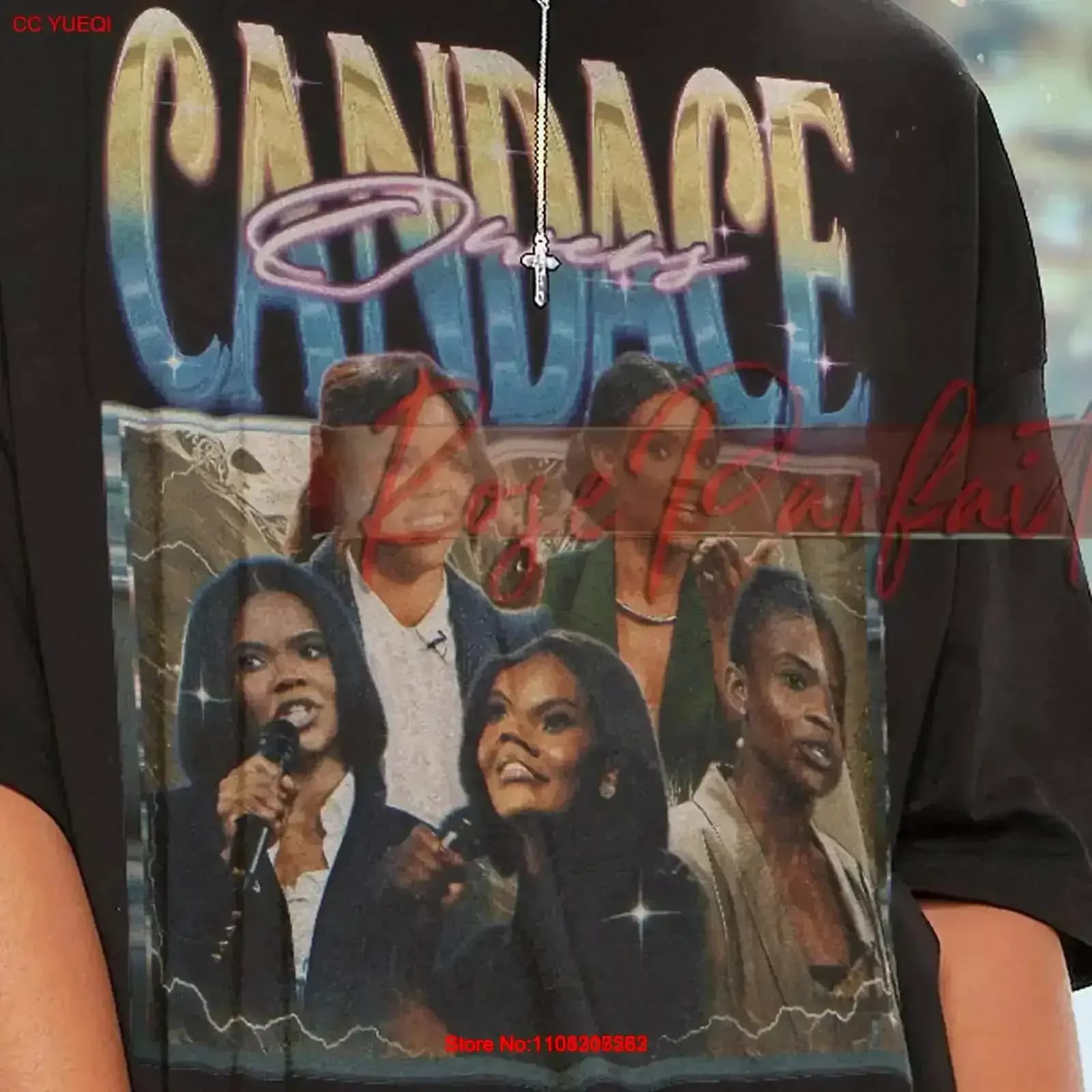 CANDACE OWENS 빈티지 레트로 워싱 티셔츠