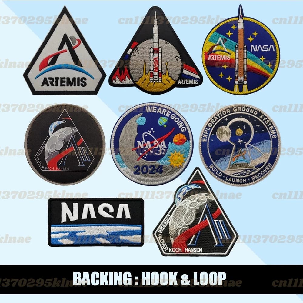 Space Exploration - Style ARTEMIS Embroidered Patches Rocket Launch Lunar Probe - Outdoor Tactical Streetwear DIY Decor