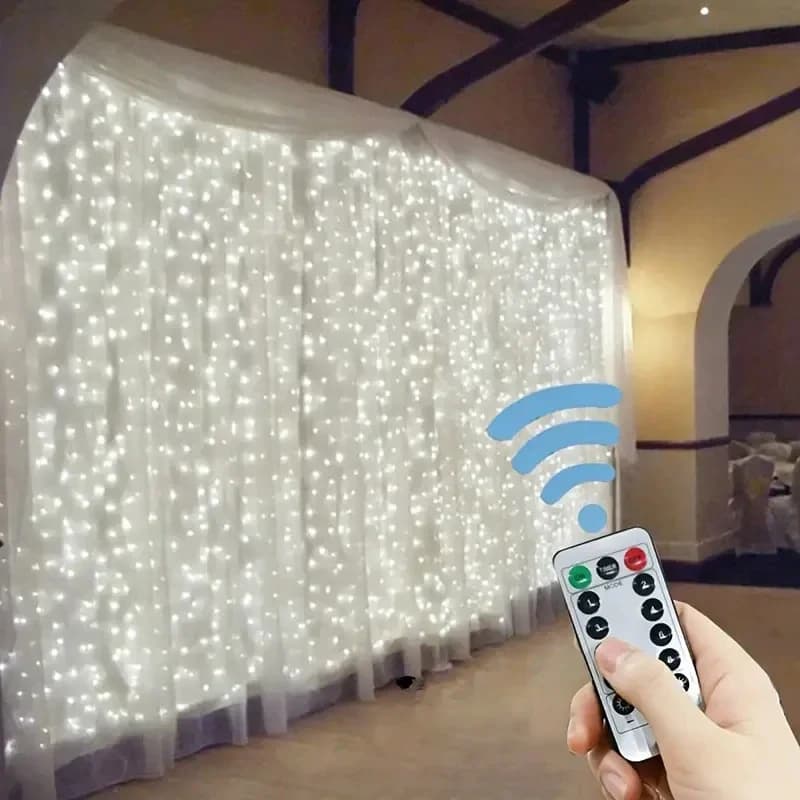 커튼 LED 스트링 라이트, 요정 가랜드, USB 페스툰, 리모컨, 침실, 집, 3m, 4m, 6m용 크리스마스 장식