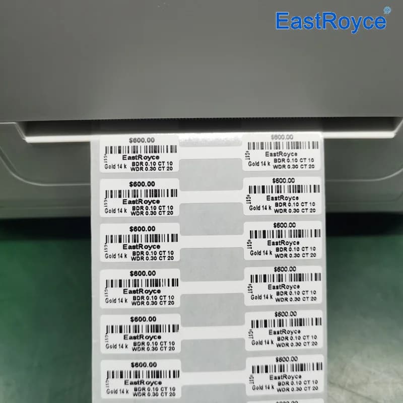 바벨 주얼리 라벨 70x12mm 방수 감열 바코드 백/오렌지