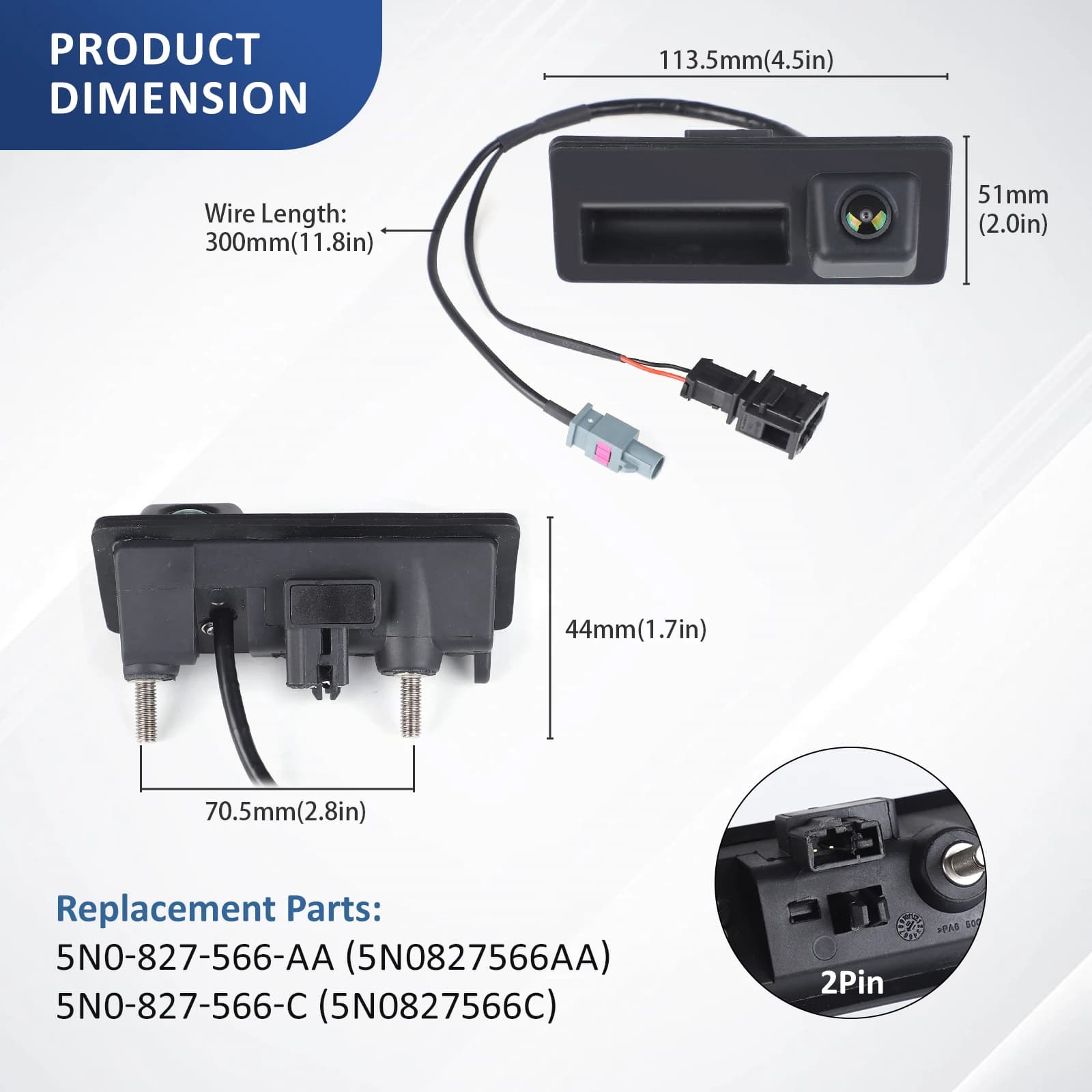 5N0827566AA Rear View Trunk Release Handle Backup Camera 5N0827566C 8K0980551 For Audi A4 A5 A6 Allroad Q3 Q5 S3 S5
