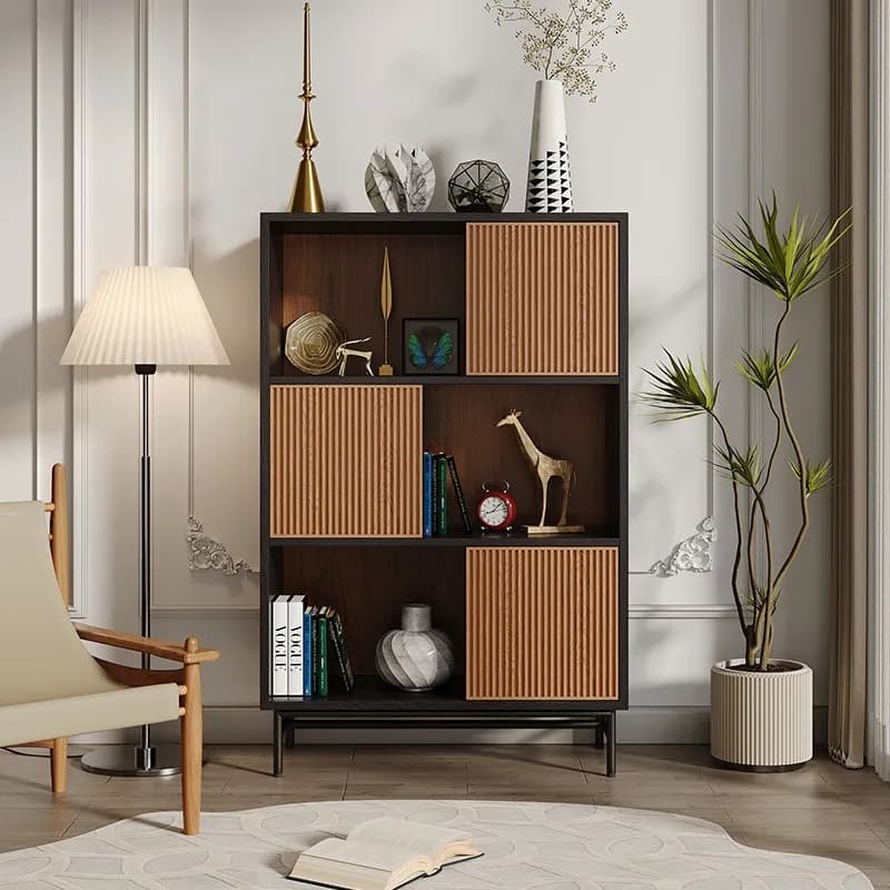 Medieval bookcase, locker, integrated wall locker, floor-to-ceiling teak carved display cabinet of the same style
