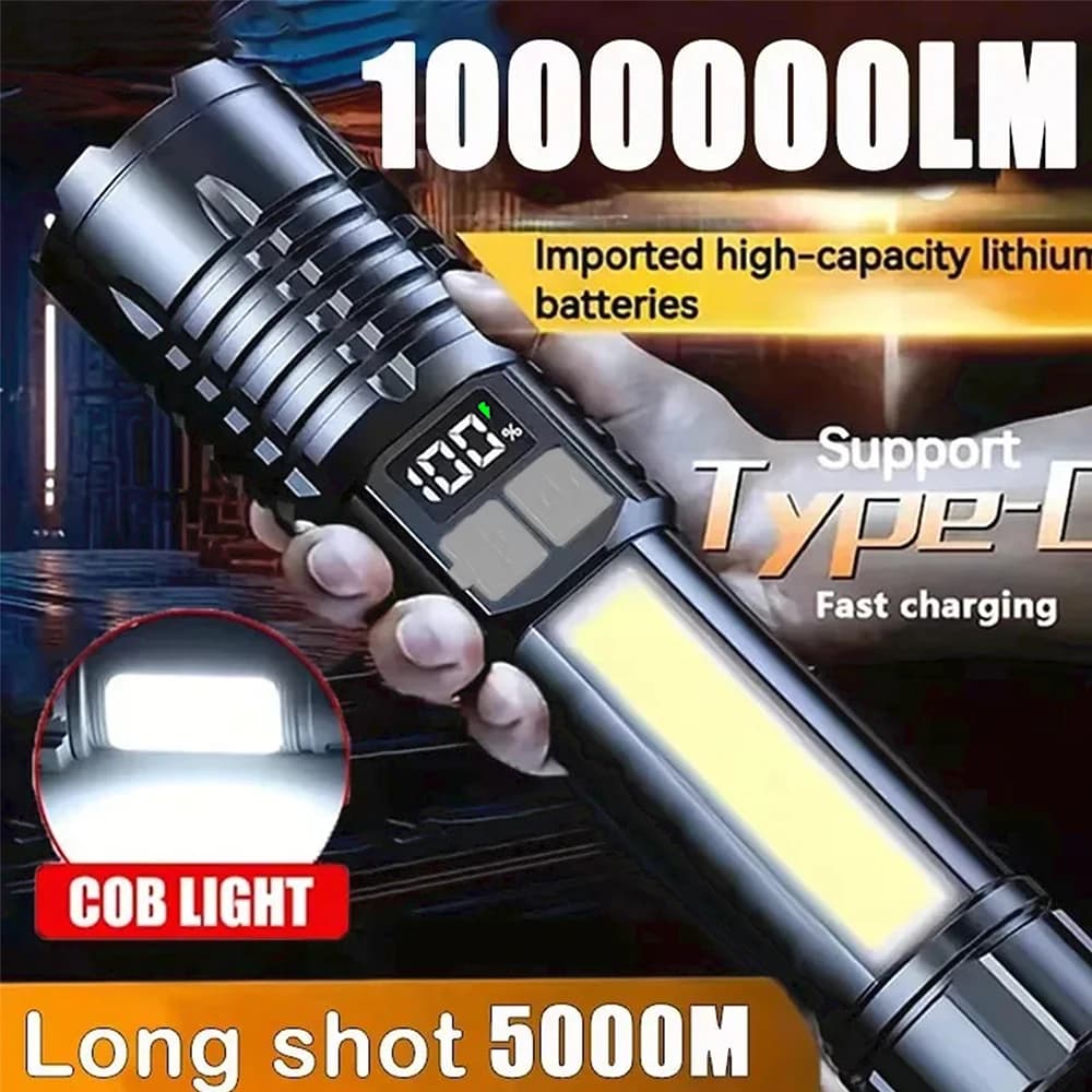 고출력 LED 손전등 Type-C 충전식 COB 사이드라이트 야외 캠핑 하이킹